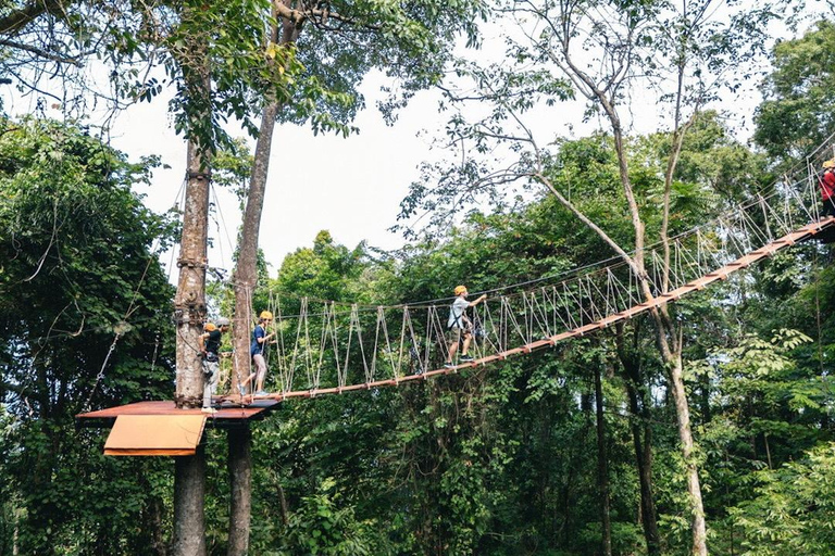 Khao Lak : excursion combinée « Éléphants éthiques et tyrolienne »