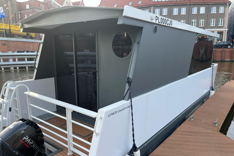 Brand New Tiny Water Bus on Motława River in Gdańsk