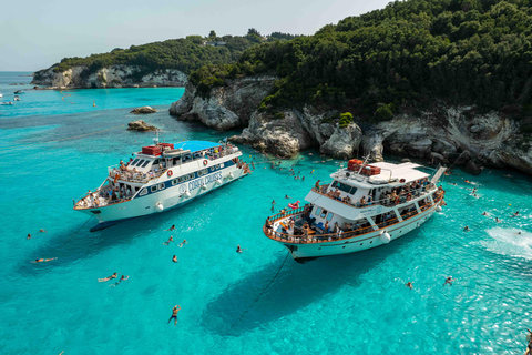 From Corfu: Day Cruise to Paxos, Antipaxos, & the Blue Caves Pickup in South Corfu