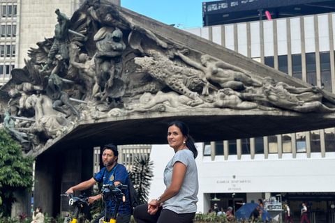 Medellin Botero Square and Downtown with local coffee in E-Bike City Tour