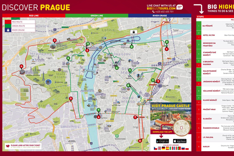 Prague : billet pour bus à arrêts multiples de 24 ou 48 hBus à arrêts multiples 24 h et croisière