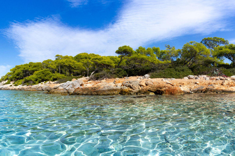 Athens: Aegina, Agistri & Metopi Swimming Cruise with lunch Cruise with Pickup From Select Hotels in Athens