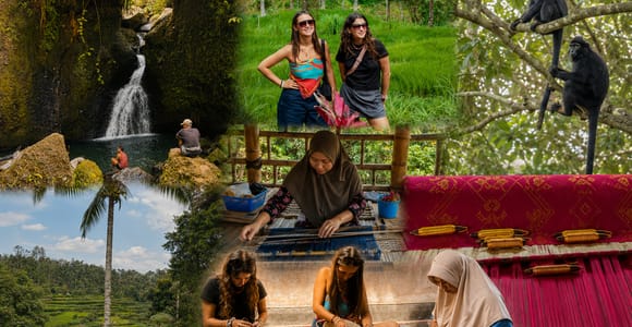 Tete Batu, Waterfall, Monkey Forest, Weaving & Bamboo Craft