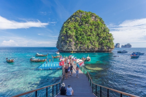 Krabi: Phi Phi & 4 Islas Tour en barco al atardecer