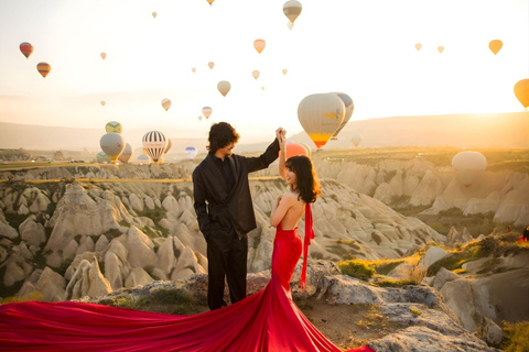 Cappadocia: Private Photo Shoot with Flying Dress & Horses Horse Photo Shoot Experience