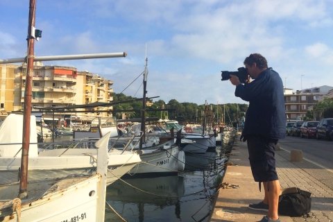 Taller de fotografía en el puerto de Porto CristoEntrenamiento individual de cámara