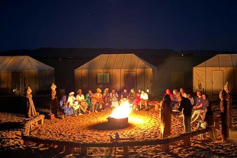 From Marrakech: 2-Day Zagora Desert Tour Camel & Luxury Camp Shared Tour With Luxury Camp