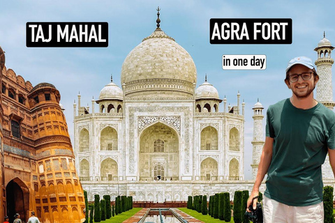 Von Delhi; Private Taj Mahal Luxustour am selben Tag mit dem ZugZug der Klasse 2AC mit Eintrittskarten