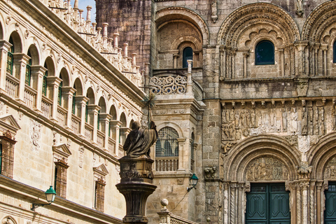 Santiago de Compostela: Private Guided Tour with Your Phone Santiago: The Fonseca Code and the Stonemasons with Physical Kit and Live Guide