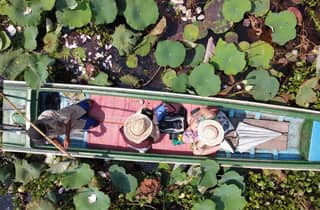 Siem Reap: Bootstour zur Lotusseidenfarm & optionales Handwerk