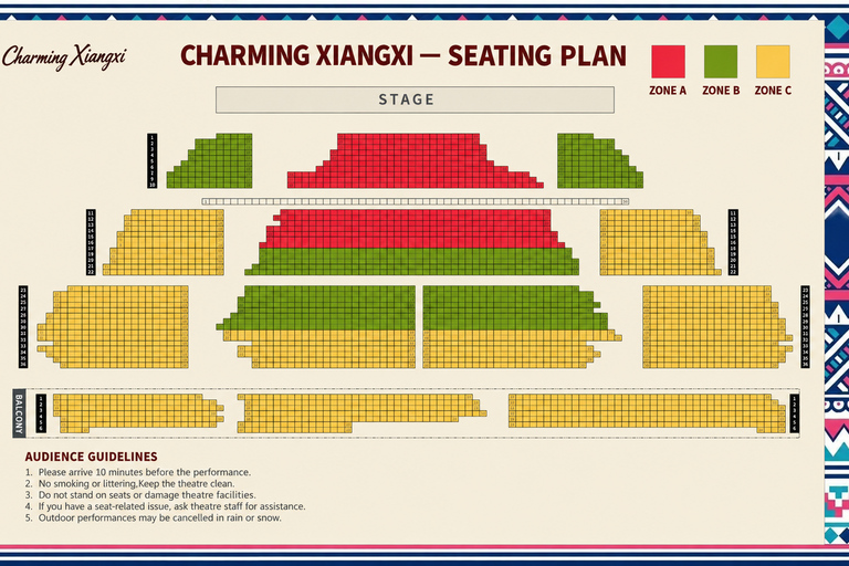 Zhangjiajie: Charming Xiangxi Show Tickets Zone A Ticket & Private Round-Trip Hotel Transfers