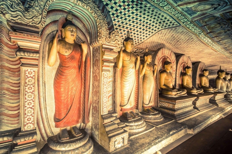 Excursion d'une journée : Kandy au temple de la grotte de Dambulla et au rocher de SigiriyaCircuit d'une journée de Kandy à Sigiriya