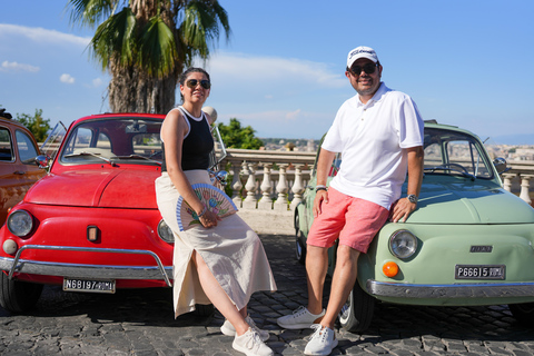 Timeless Rome: A Journey in Fiat 500 or Convertible Fiat 500 Shared Vintage Convertible Fiat 500 experience