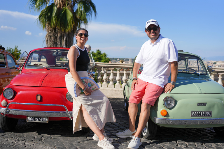 Timeless Rome: A Journey in Fiat 500 or Convertible Fiat 500 Shared Vintage Convertible Fiat 500 experience