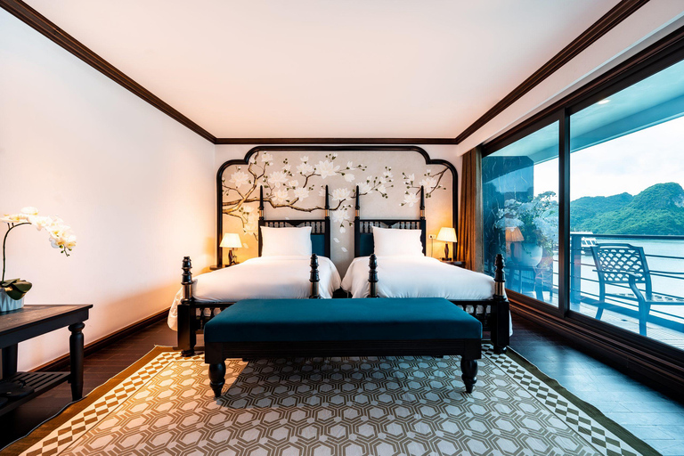 Luxury Halong 2-Day 5 Star Cruise: Balcony, Bathtub Room Junior Suite with private balcony - 1st floor