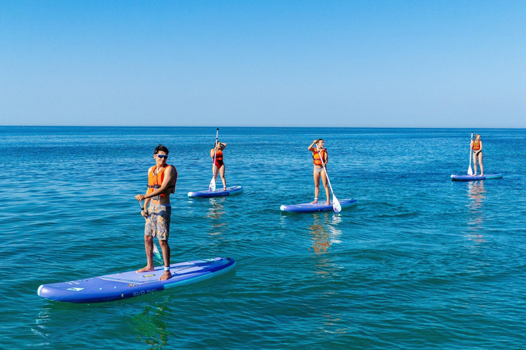 Albufeira: Sea Caves SUP Tour with hidden beach stop Albufeira: CAVE SUP TOUR with free photos and beach stop