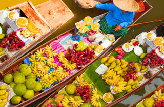 Bangkok: Privattour Damnoen Saduak & Zugmarkt