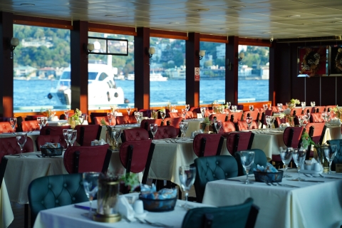Istanbul: Dinner Cruise & Entertainment with Private Table Dinner Cruise with Alcoholic Drinks and Hotel Transfer