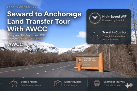 Seward to Anchorage Scenic Tour with Airport drop-off