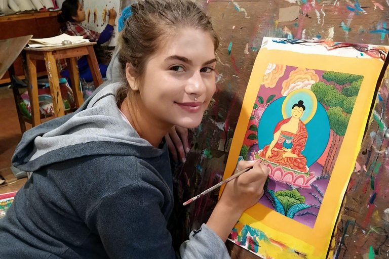 Thangka Painting Class with Local Artist in Patan Mandala Painting Workshop