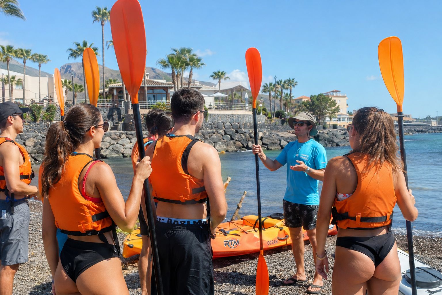 Teneriffa: Palm-Mar Doppelkajakverleih mit Schnorchelausrüstung
