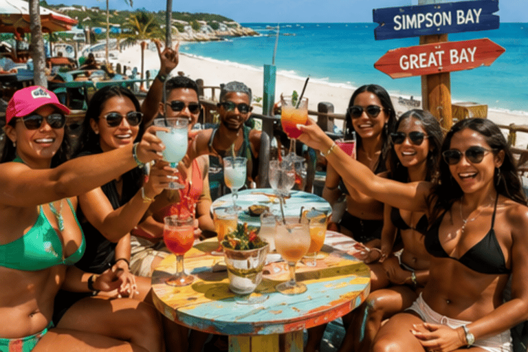 St. Maarten: Beach Hopping Party Bus with Karaoke & Games