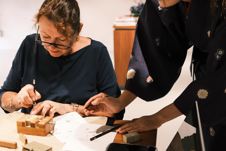 Kyoto: Stone Seal Carving Workshop with Calligrapher Calligraphy & Stone seal carving course