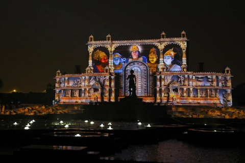 Delhi: Evening at Akshardham With Light Show &amp; Local DinnerAkshardham Water &amp; Light Show With Car + Guide