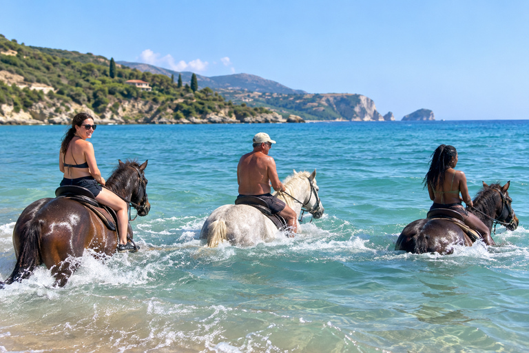 Zakynthos: Beach Horseback Riding and Swimming Experience