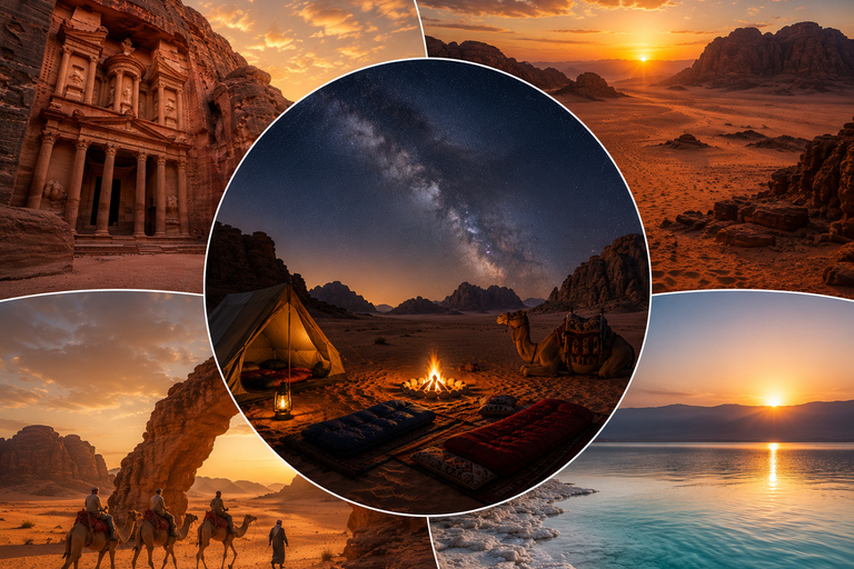 3-Day Wadi Rum Camping in Desert, Petra & Dead Sea Adventure 3-Day Wadi Rum Desert Camping, Petra & Dead Sea Adventure
