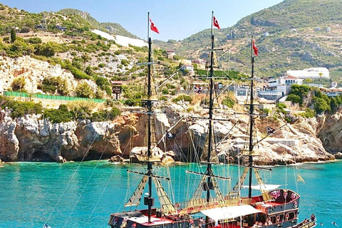 Alanya: Pirate Boat w/ Lunch, Foam & Free Time in Alanya Alanya: Pirate Boat Tour with Lunch & 1H Free Time in Alanya