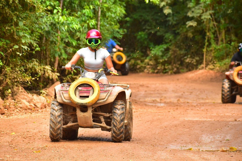 Cancún: Excursión a Caballo con ATV, Tirolinas y CenoteATV compartido desde Tulum