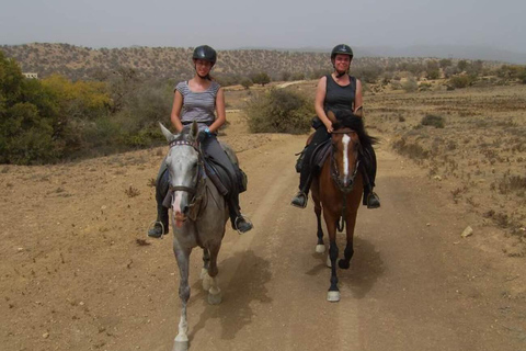 Agadir e Taghazout: Passeio a cavalo de 2 horas na praia ao pôr do solTour de 2 horas em inglês, francês, alemão ou polonês