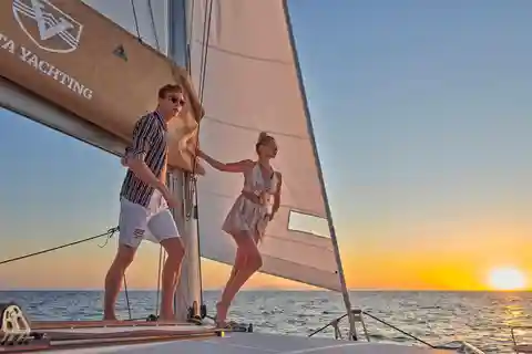 Santorini Gold Catamaran Cruise with Snorkel, BBQ & Open Bar