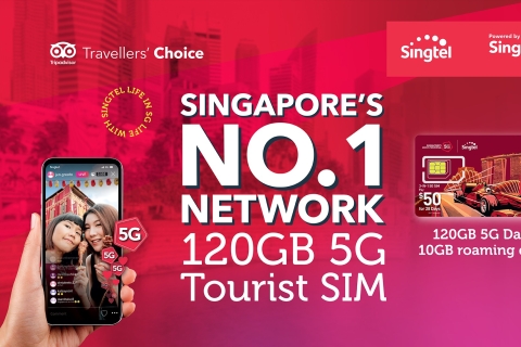 Singapur: 5G Tourist Simcard (Recogida en el aeropuerto de Changi)$18 Tourist 2 en 1 Ezlink Sim Card 100GB
