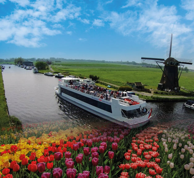 Amsterdam : Visite des jardins de Keukenhof avec croisière sur les moulins à vent