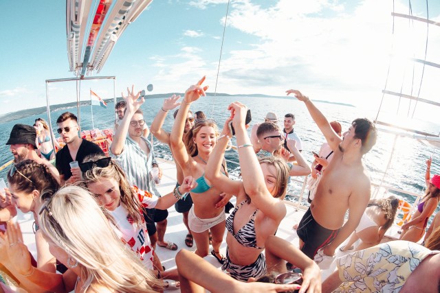 Visit Split Blue Lagoon Party Cruise with Swim Stop & After Party in Trogir, Croatia