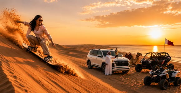 Doha: Safari, Camel Ride, Sandboarding and Inland Sea Tour