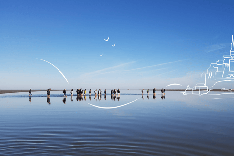 Bay of Mont Saint-Michel: Fun barefoot walks on the foreshore. Bay of Mont Saint-Michel: Destination the Rock of Tombelaine.