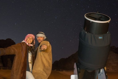 Wadi Rum: Sunset Jeep Tour with Rumsky Stargazing Activity