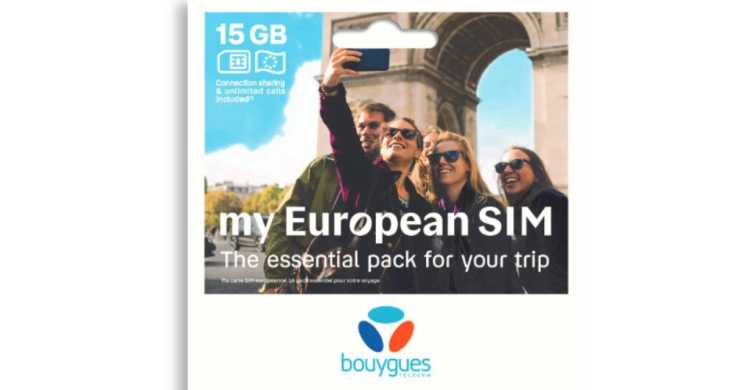 Europa: Bouygues Telecom Travel Basic eSIM 15GB & 15 dana