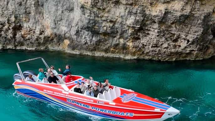 Sliema: Wycieczka motorówką na Gozo i Comino z grotami