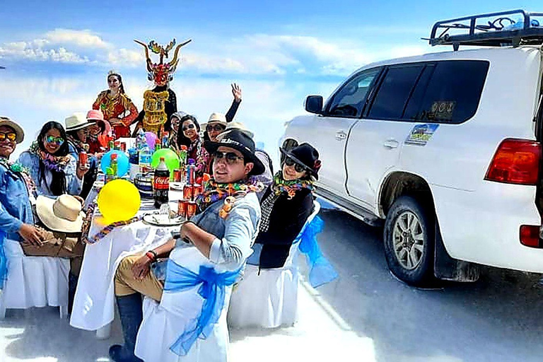 From Uyuni: Salt Flat Experience with Sunset, Lunch Included, and Wine