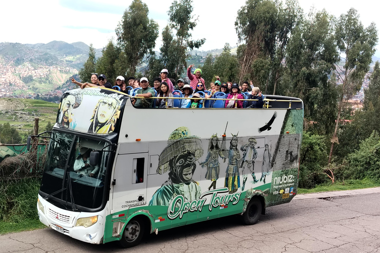 Autocarro aberto na cidade de Cusco, passeio de 3 horas com vistas panorâmicasÔnibus aberto em Cusco, passeio de 3 horas com vistas panorâmicas