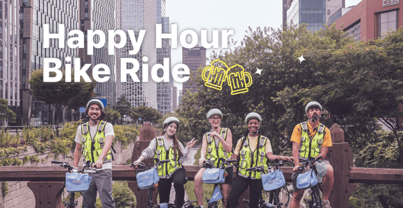 Seoul: Nachmittags Ebike Tour und "Happy Hour" Essen und Trinken