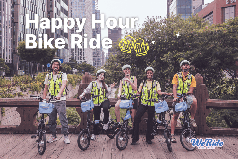 Séoul : Visite culinaire de l&#039;après-midi en Ebike et &quot;Happy Hour&quot; (nourriture et boissons)