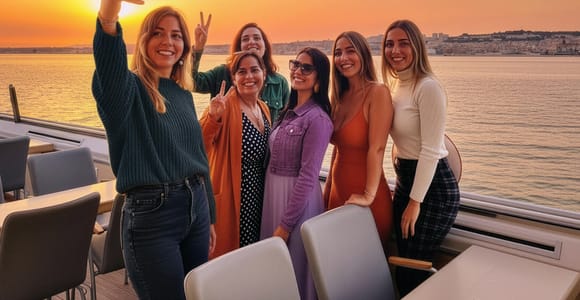 Lisbon: Sunset Cruise with Welcome Drink and Snacks