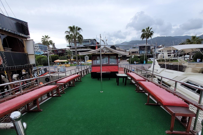 Alanya: Wine Boat with Dinner and Snacks (Adults-Only) Alanya:Adults-Only Wine Boat with Dinner and Snacks Transfer