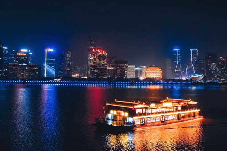 Hangzhou night tour 6 Harmonies Pagoda Qiantang river cruise