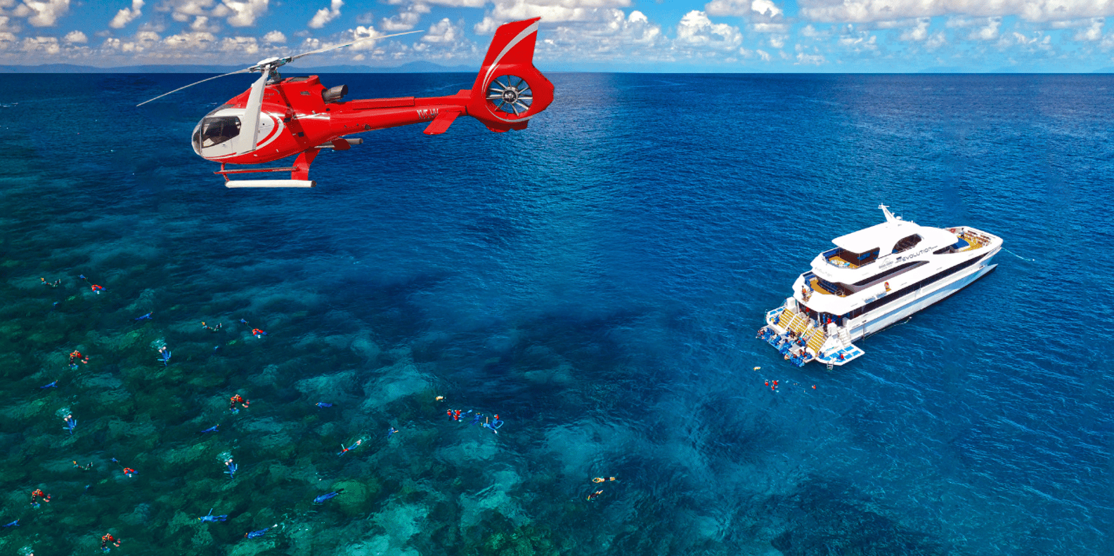 Cairns: Great Barrier Reef Cruise & Scenic Helicopter Flight